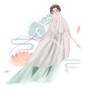 嫦娥飞天荷花仙子天女飞天神仙,免抠元素
