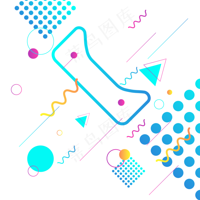 天猫形象孟菲斯几何,免抠元素