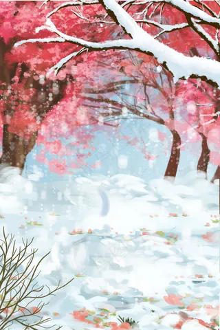 冬至冬季雪人樱花大雪大寒