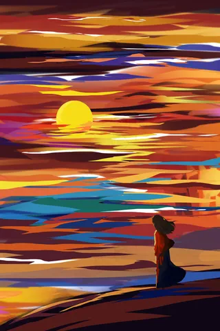 治愈唯美大暑夏至春天夏景色彩创意天空夸张