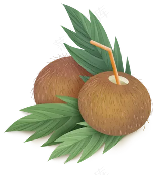 夏天水果椰子汁