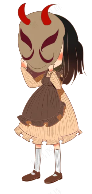 愚人节带面具的女孩