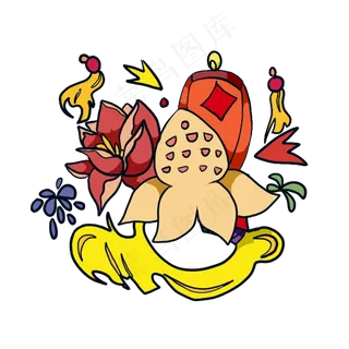 元宵节猜灯谜放花灯手绘装饰