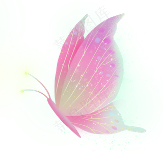 梦幻动物粉色星空蝴蝶,免抠元素
