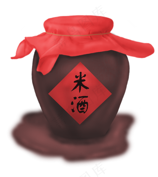 米酒手绘矢量图白露季节,免抠元素