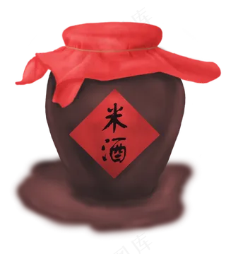 米酒手绘矢量图白露季节,免抠元素