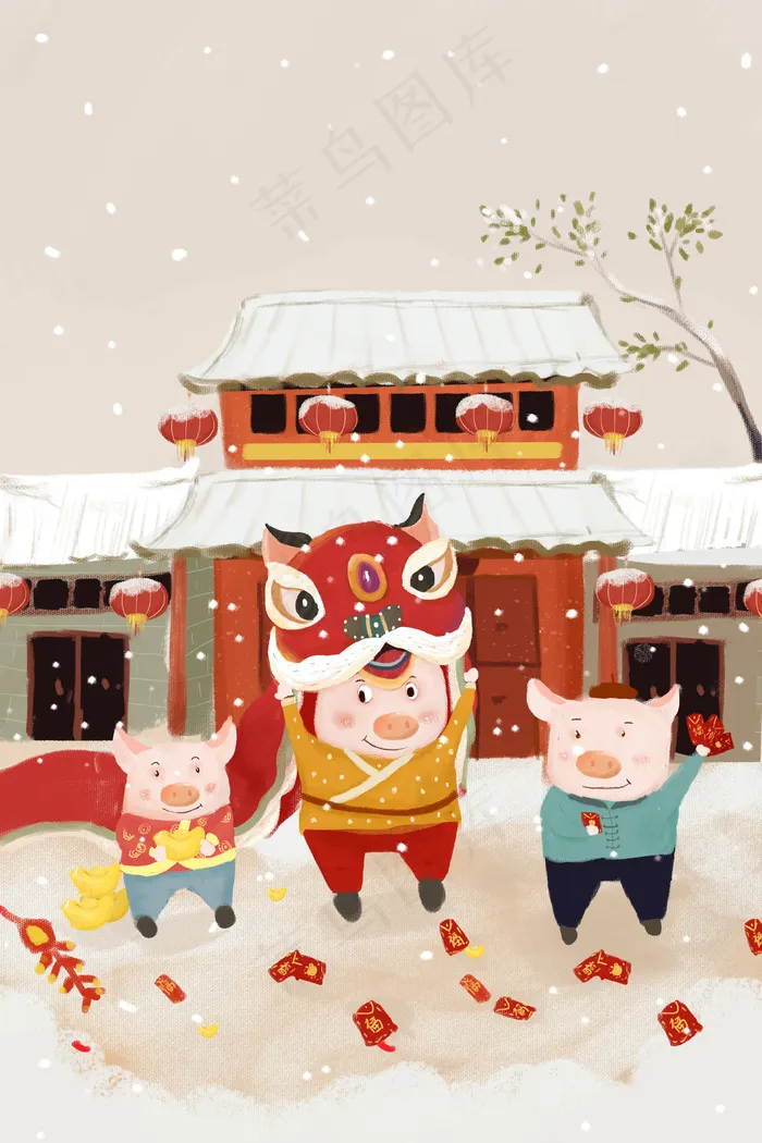 2019猪年贺新春(3545X5315(DPI:300))psd模版下载