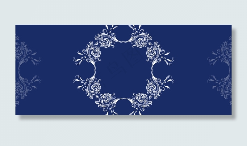 欧式花纹大气邀请函背景海报