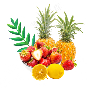 新鲜水果草莓菠萝