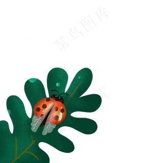 卡通虫子和植物免抠图