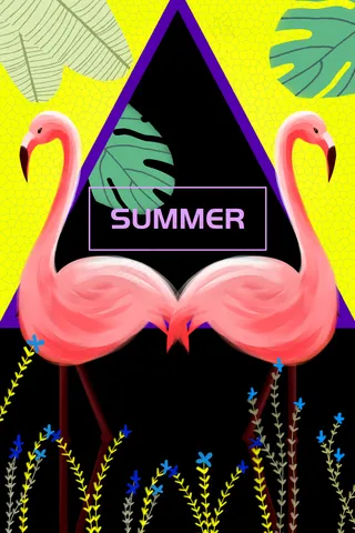 时尚潮流动物火烈鸟封面