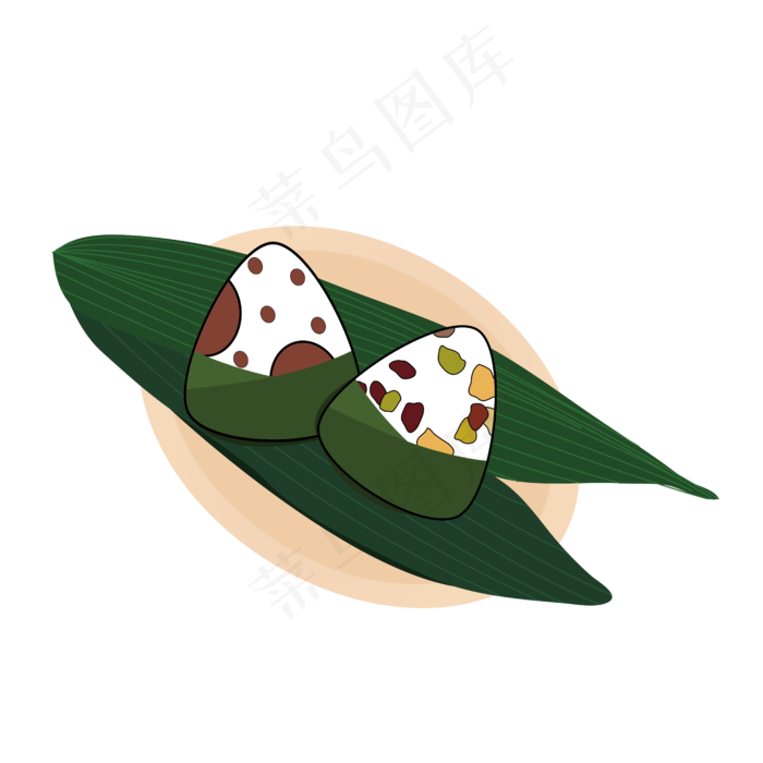 端午节粽子摆盘粽叶甜粽子