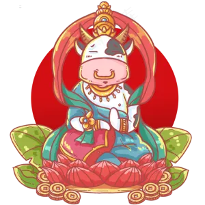 十二生肖卡通牛奶牛