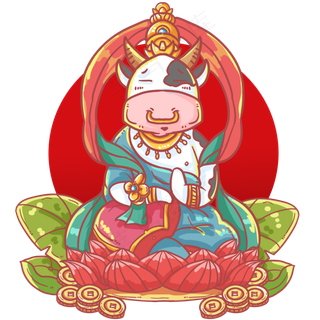 十二生肖卡通牛奶牛