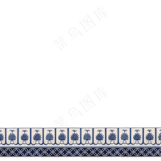 中国素雅装饰边框青花瓷,免抠元素