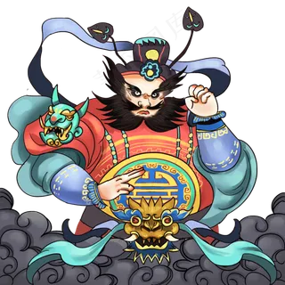 国潮年画钟馗捉鬼