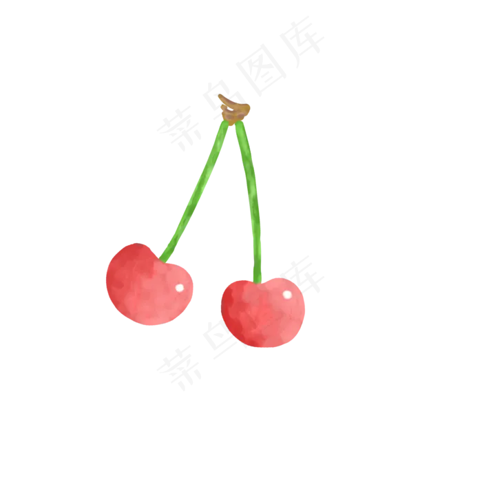 水彩纹理樱桃PNG(2000X2000(DPI:300))psd模版下载