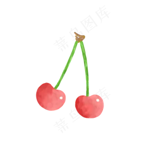 水彩纹理樱桃PNG