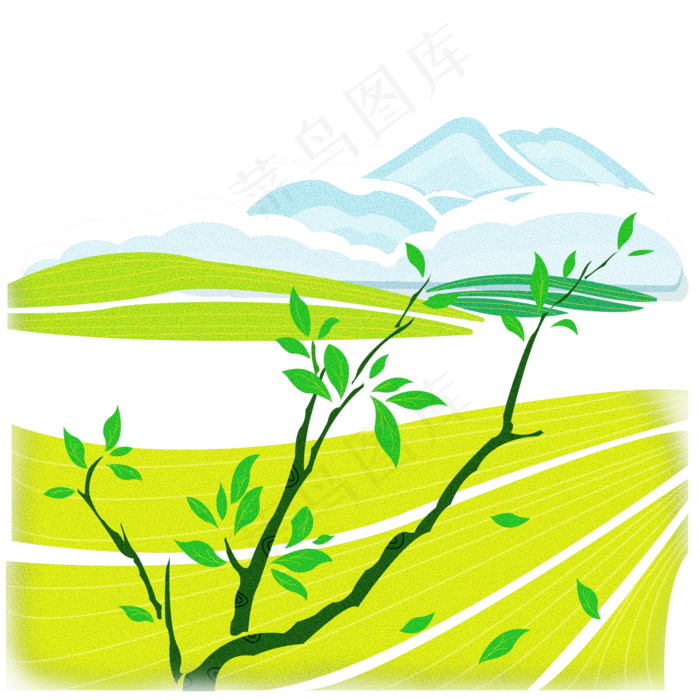 谷雨节气丘陵田野