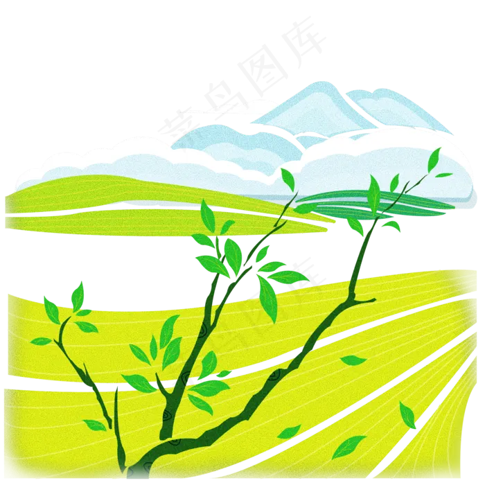 谷雨节气丘陵田野(2000X2000(DPI:300))psd模版下载