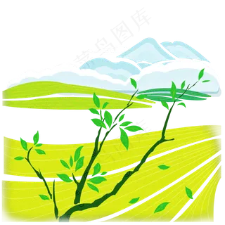 谷雨节气丘陵田野