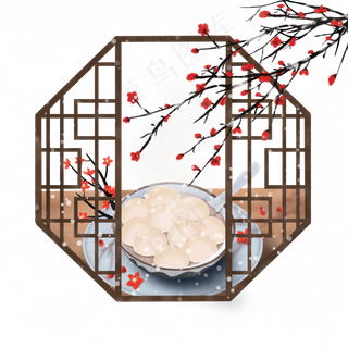 古风冬季美食汤圆