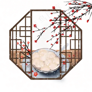 古风冬季美食汤圆