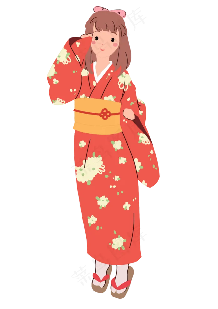 日本樱花和服女孩(2480X3508(DPI:300))psd模版下载