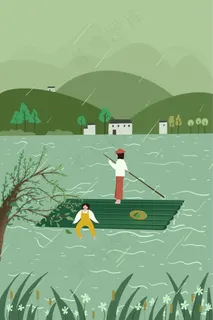 绿色系卡通小清新清明踏青 绿色系卡通小清新清明踏青