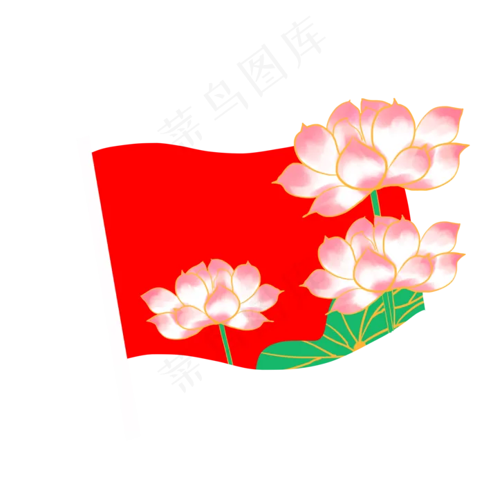 荷花红旗建军节(2000X2000(DPI:300))psd模版下载