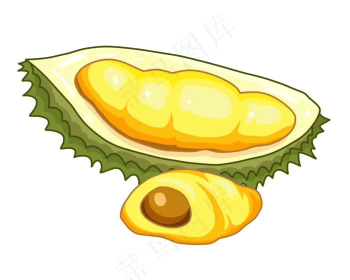 新鲜水果榴莲肉(2500X2000(DPI:300))psd模版下载