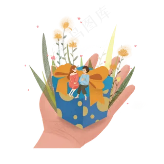 2月14情人节手礼物花装饰幻想