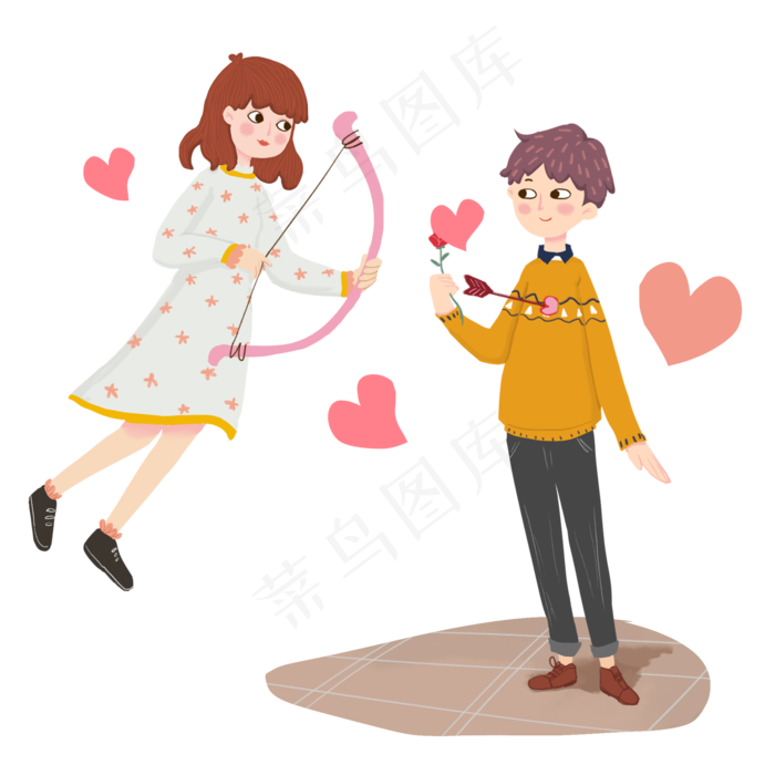 2月14日情人节丘比特射爱心