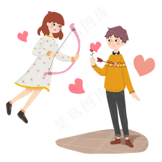 2月14日情人节丘比特射爱心