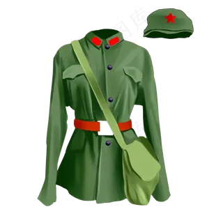 腰带整齐的军装