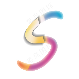 创意卡通渐变字母S