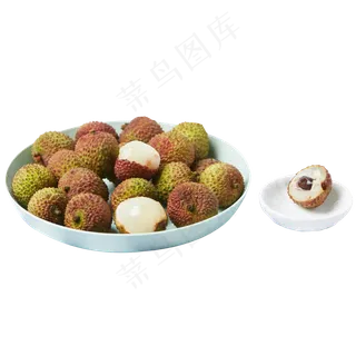 一碗新鲜的荔枝免抠图