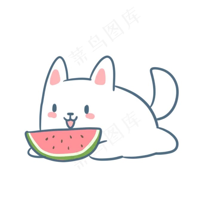 抱着西瓜的小萨摩(2100X2100(DPI:300))psd模版下载