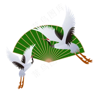 重阳节仙鹤组合中国风