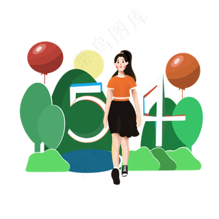 青年节气球女生