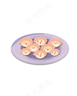 矢量手绘卡通饺子,免抠元素