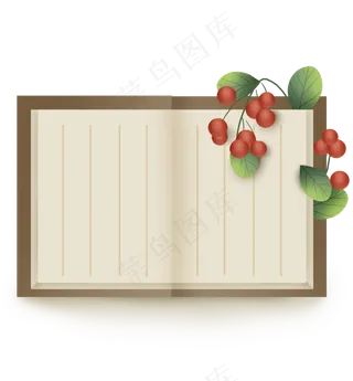 春天植物书本立体文字框