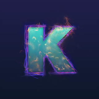 火焰蓝色炫光大写字母K