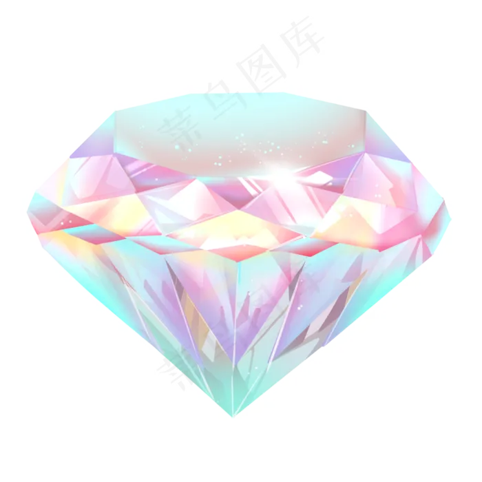 梦幻唯美彩虹七彩钻石(3500X3500(DPI:300))psd模版下载