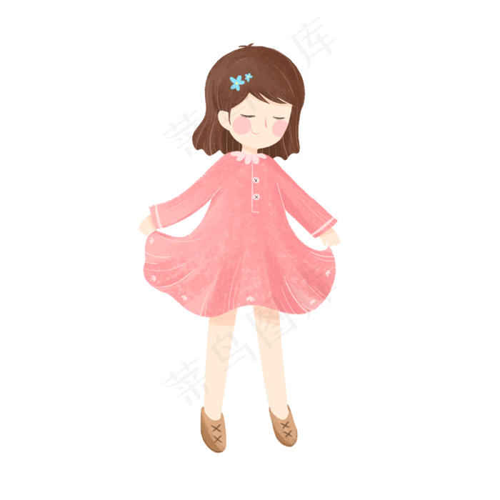 水彩风跳舞的女孩