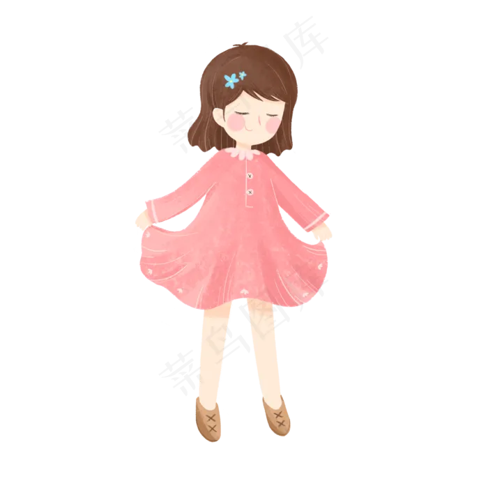 水彩风跳舞的女孩(2000X2000(DPI:300))psd模版下载