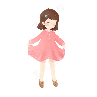 水彩风跳舞的女孩