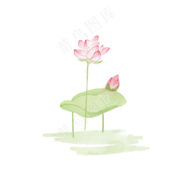 唯美荷花春季植物(2048X2048(DPI:300))psd模版下载