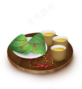 中国风端午粽子和茶