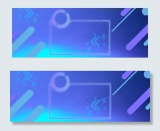 蓝色渐变科技图标纹理banner